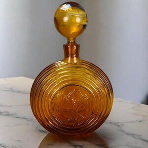 VTG Empoli Rossini Amber Glass Eagle Decanter Italian MCM Home Decor